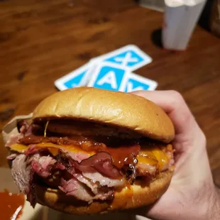 Double barrel bourbon burger