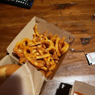 Large curly fries could of been larger