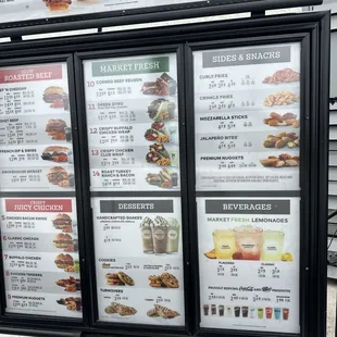 Drive thru menu