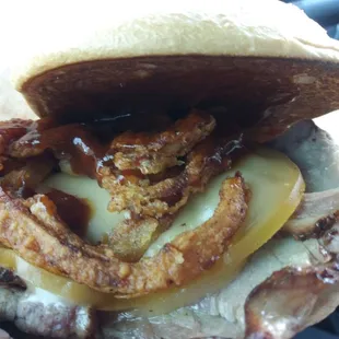 a bacon and cheese sandwich