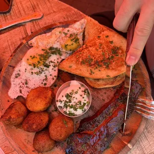 Breakfast sandwich sausage potatoes