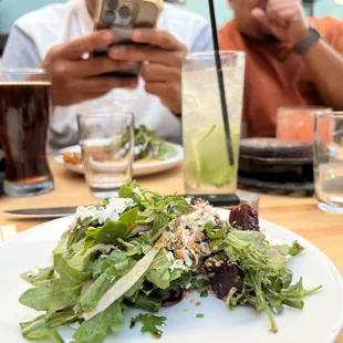 My arugula salad came with a side of two clowns