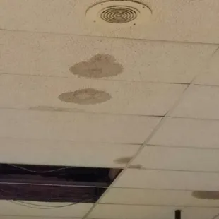 Water spots from leaking roof