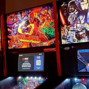 3 out of the 13 Pinball Machines at Arcade 92