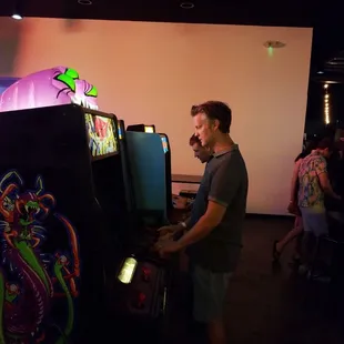 a man playing a video game