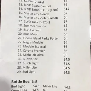 the price list for the game