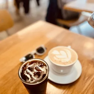 Orange blossom honey latte &amp; cold brew