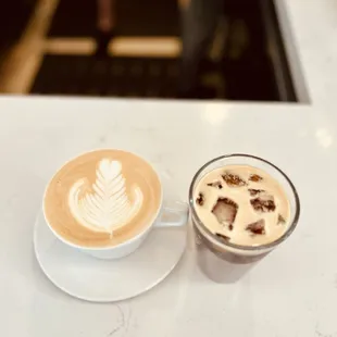 Vanilla latte and cold brew to start the day.