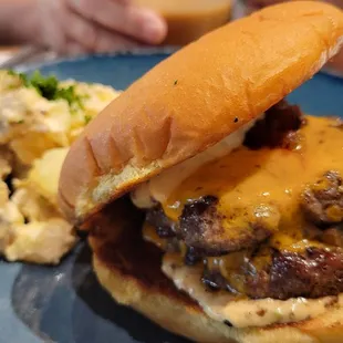 Arc burger made with dry aged beef