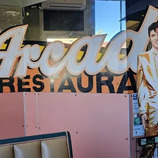 Wall art towards the back of the restaurant where we sat.