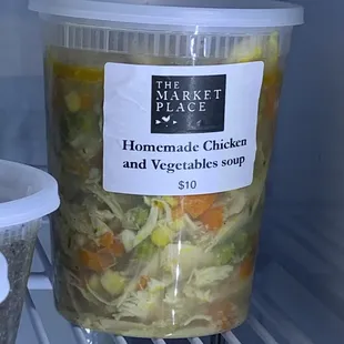 Take out chicken and vegetable soup