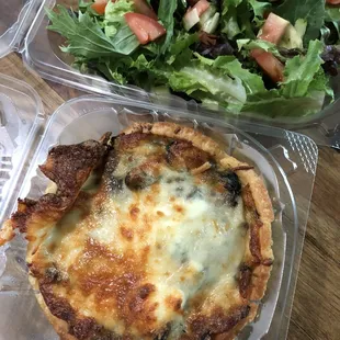 Mushroom tart and salad