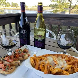 Awesome Baked Ziti &amp; Bruschetta..... with wine!!!