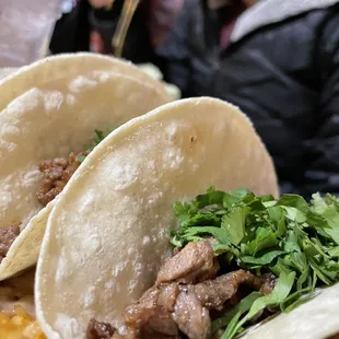 Carne asada tacos, rice