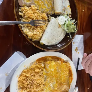 Chicken quesadilla meal &amp; chicken enchiladas