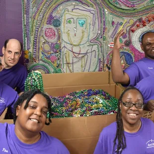 Our full-time bead sorting team!