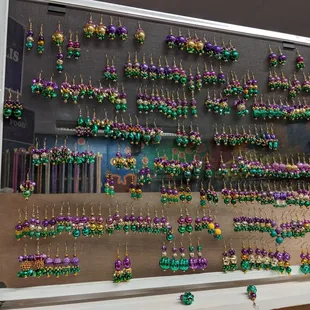 Mardi Gras beads earrings