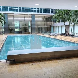 a large indoor swimming pool