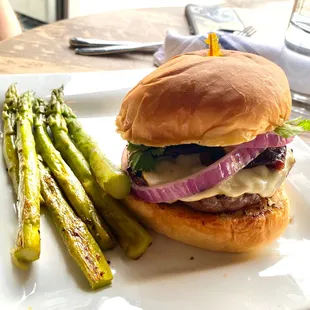 Arch City Burger with Asparagus- $21