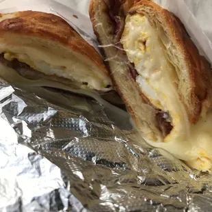 I enjoyed an egg,cheese, and meat croissant. Every bite was warm and gooey. Craving satisfied