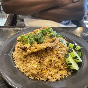 Crab Stir Fry with Fried Soft Shell Crab