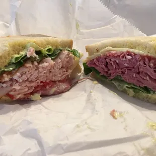 a cut in half sandwich