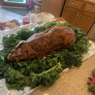 28lb pig from Archery&apos;s prepared for Christmas.