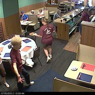a group of people in a restaurant