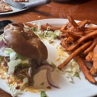 Tavern Burger &amp; Sweet Potato Fries