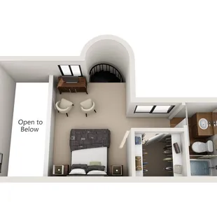 One bedroom loft upstairs