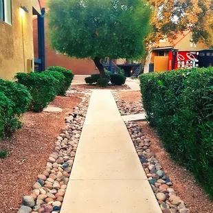 Enjoy our lush green landscape as you take a stroll.