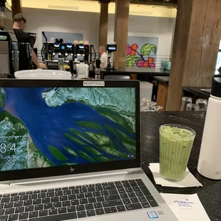 a laptop on a table