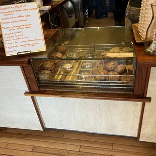 a display of coffee and pastries