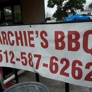 a sign for a bbq