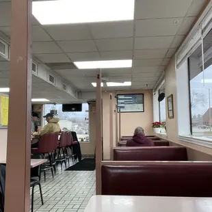Inside the diner.