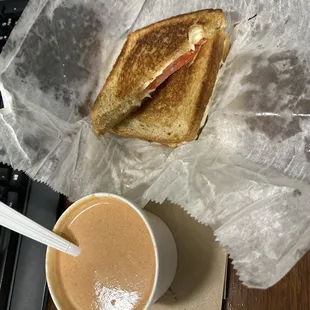 grilled cheese with tomato and tomato soup