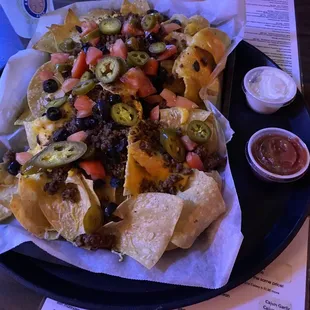 Loaded beef nachos
