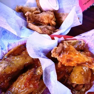 Left - spicy Thai (more sweet than spicy) Middle - Cajun ranch dry rub Right- Archies sweet heat