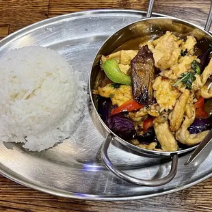 Spicy chicken eggplant