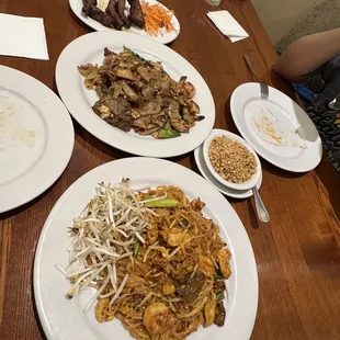 Pad Thai, Pad see ew and beef jerky