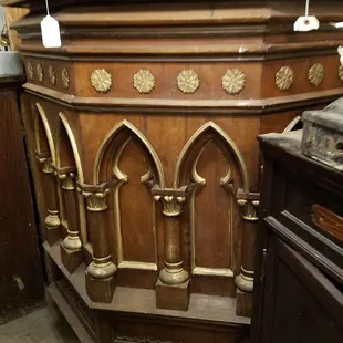 ornate pedestal in the side building