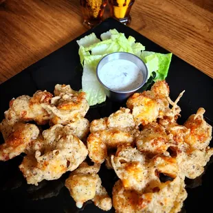 a plate of fried food