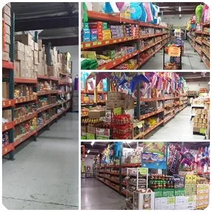 a variety of products in a store