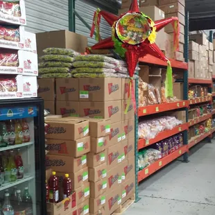 a variety of products in a store