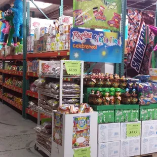 a variety of candy in a store