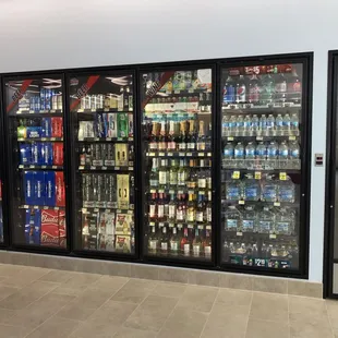 a refrigerated beverage display