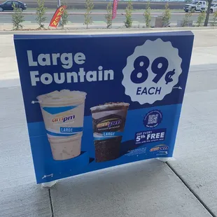 Large fountain drink - 89 cents