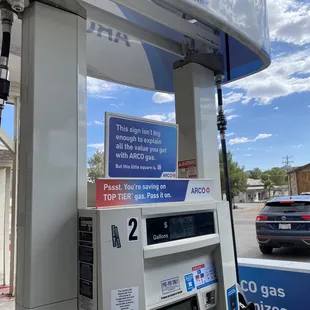 a gas pump at a gas station