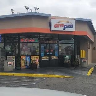 the outside of a dunkin donuts store