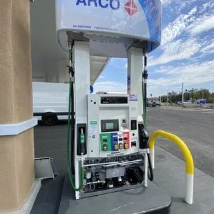 a gas pump at a gas station